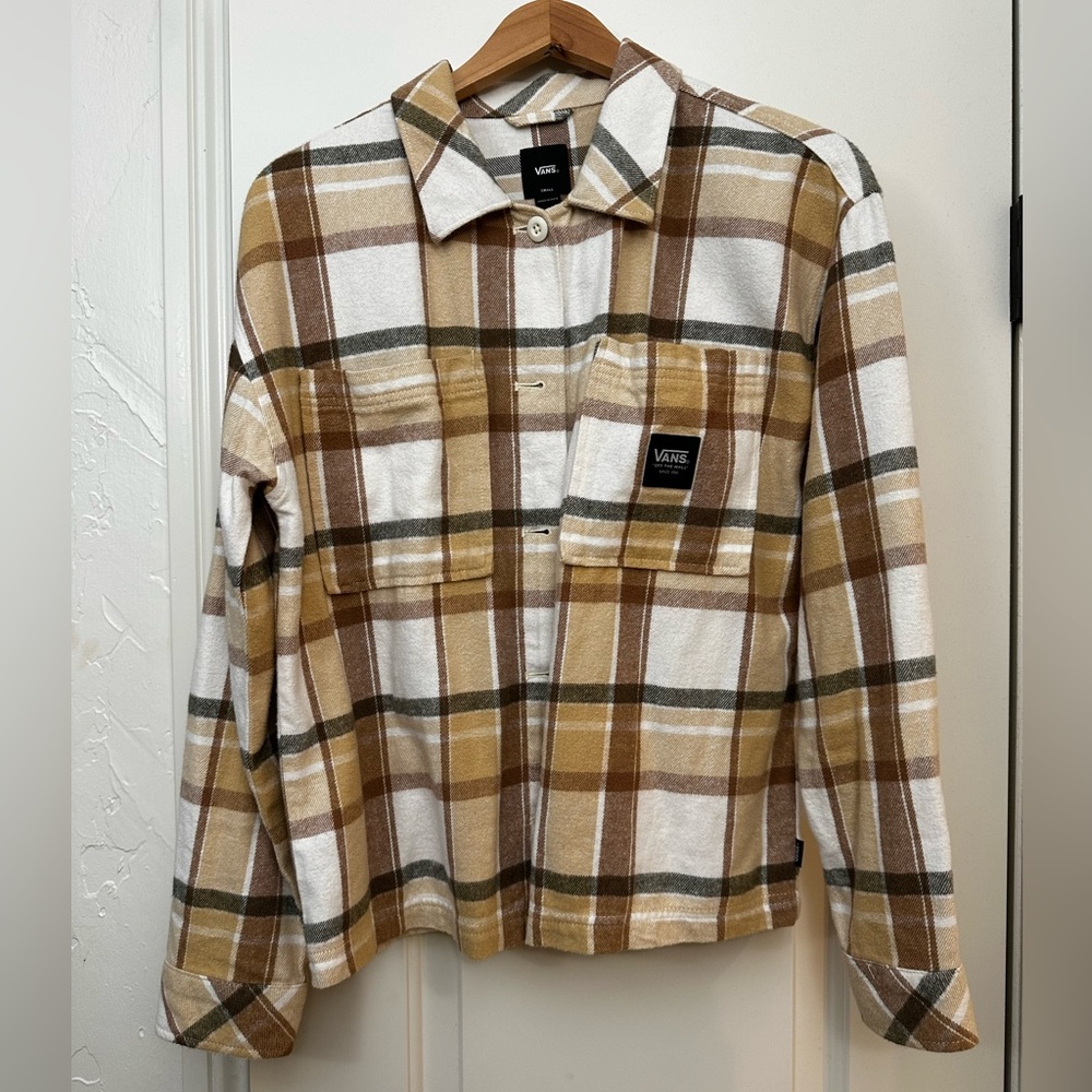 Vans women’s flannel - size S Beige